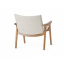 Ver imagem 4 de Poltrona Elipse de Madeira Eucalipto Nobre com Tecido Macio e Corino Caramelo- Champagne