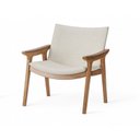 Ver imagem 2 de Poltrona Elipse de Madeira Eucalipto Nobre com Tecido Macio e Corino Caramelo- Champagne