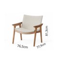 Ver imagem 3 de Poltrona Elipse de Madeira Eucalipto Nobre com Tecido Macio e Corino Caramelo- Champagne