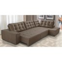 Ver imagem 1 de Sofá de Canto Direito Jacke Retrátil e Reclinável com Molas Suede 3,40x2,00 Adonai Estofados