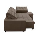 Ver imagem 4 de Sofá de Canto Direito Jacke Retrátil e Reclinável com Molas Suede 3,40x2,00 Adonai Estofados