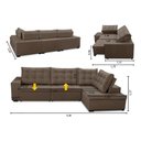 Ver imagem 2 de Sofá de Canto Direito Jacke Retrátil e Reclinável com Molas Suede 3,40x2,00 Adonai Estofados