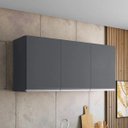 Ver imagem 3 de Armário Aéreo Cozinha Andréia 3 Portas 120cm Cinza Ajl Móveis