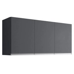 Armário Aéreo Cozinha Andréia 3 Portas 120cm Cinza Ajl Móveis - 1