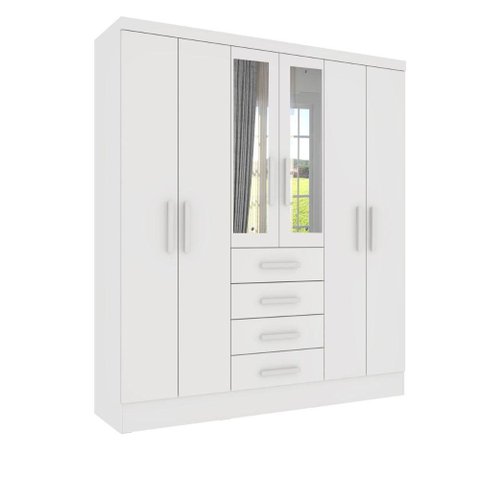 Guarda Roupa Arizona 6 Portas 4 Gavetas TCIL Branco