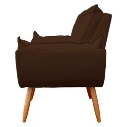Poltrona Sofá Decorativa Pés Palito Luxo Reforçada Click:marrom - 3