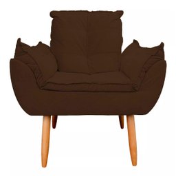 Poltrona Sofá Decorativa Pés Palito Luxo Reforçada Click:marrom - 2