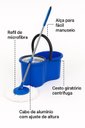 Ver imagem 6 de Esfregão Mop Giratório Best Chair com Balde Centrifuga 10l Azul