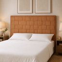 Ver imagem 1 de Cabeceira para Cama Box Casal 140cm Arquelis Courino Caramelo - Sallar Home