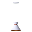 Ver imagem 3 de Kit 3 Pendentes Dubai 17cm Para Mesa Balcão Gourmet: Branco Com Cobre