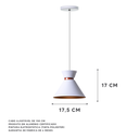 Ver imagem 2 de Kit 3 Pendentes Dubai 17cm Para Mesa Balcão Gourmet: Branco Com Cobre