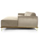 Ver imagem 2 de Sofá com Chaise Cocie 3 Lugares Fixo 230cm Bege Veludo Sallar Home