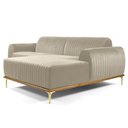 Ver imagem 5 de Sofá com Chaise Cocie 3 Lugares Fixo 230cm Bege Veludo Sallar Home