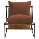Ver imagem 5 de Poltrona Decorativa Turim Base Aço Preto Recouro Camel Linho Telha - Nexta Casa