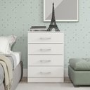 Ver imagem 1 de Cômoda para Quarto 4 Gavetas 93cm Menu Móveis Branco