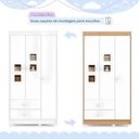 Ver imagem 3 de Guarda Roupa de Bebê 100% MDF 3 Portas 2 Gavetas Life Branco