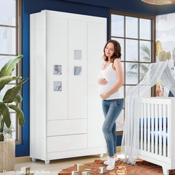 Guarda Roupa de Bebê 100% MDF 3 Portas 2 Gavetas Life - 5