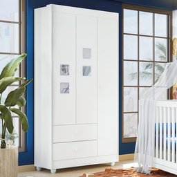 Guarda Roupa de Bebê 100% MDF 3 Portas 2 Gavetas Life - 1