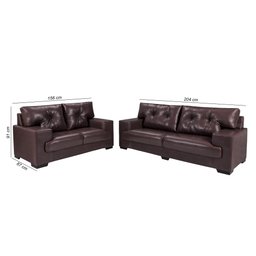Sofá Julia Conjunto 2 e 3 Lugares Courissimo Marrom 850 Clássico Império Estofados - 3