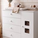 Ver mais imagens de Cômoda de Bebê 100% MDF 1 Porta 4 Gavetas Life Branco