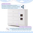 Ver imagem 6 de Cômoda de Bebê 100% MDF 1 Porta 4 Gavetas Life Branco