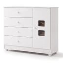 Ver imagem 3 de Cômoda de Bebê 100% MDF 1 Porta 4 Gavetas Life Branco