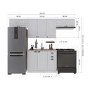Ver imagem 2 de Cozinha Compacta Modulada Nara 10 Portas 2 Gavetas MDF 280cm Branco Fidelita Móveis