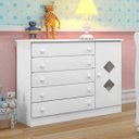 Ver imagem 1 de Cômoda de Bebê 1 Porta 5 Gavetas Manu Tigus Baby