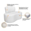 Ver imagem 4 de Sofá Curvo 2 Lugares Sala de Estar Recepção Escritório Amsterdã 130cm Corano - Adj Decor Cor