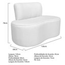 Ver imagem 7 de Sofá Curvo 2 Lugares Sala de Estar Recepção Escritório Amsterdã 130cm Corano - Adj Decor Cor