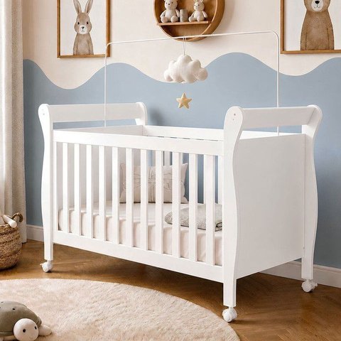 Berço Mini Cama 100% MDF Slim com 3 Níveis de Altura