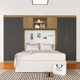 Guarda Roupa Casal Modulado Rubia Boreal/grafite - Móveis Arapongas Boreal/grafite - 1 Guarda Roupa Casal Modulado Rubia Boreal/grafite - Móveis Arapongas Boreal/grafite - 1