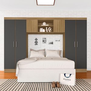 Guarda Roupa Casal Modulado Rubia Boreal/grafite - Móveis Arapongas Boreal/grafite