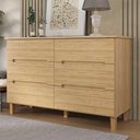 Ver imagem 1 de Cômoda para Quarto Casal 136cm C/ Pés 6 Gavetas 100% Mdf Cor:olmo