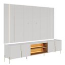 Ver imagem 2 de Rack para Sala com Painel para TV 75 pol com LED 243cm Novare C04 Off White Matte Freijó - Lyam Deco