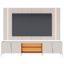 Ver mais imagens de Rack para Sala com Painel para TV 75 pol com LED 243cm Novare C04 Off White Matte Freijó - Lyam Deco