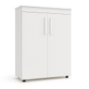 Ver imagem 2 de Armário Multiuso Branco 2 Portas Balcão Organizador para Escritório Sala Cozinha e Cantinho do Café