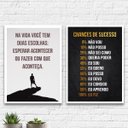 Ver imagem 1 de Kit 2 Quadros Motivacionais Faça Acontecer 24x18cm - com vidro:Madeira branca