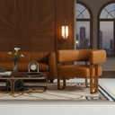 Ver imagem 1 de Poltrona Cadeira Decorativa Versátil Loy - Zahav Estofados:courino Sintético Marrom