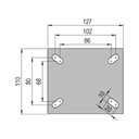 Ver imagem 2 de Rodizio Inox 8x2 Roda Pu Elástico Azul S/ Freio 700 Kg