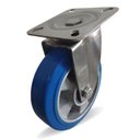 Ver imagem 5 de Rodizio Inox 8x2 Roda Pu Elástico Azul S/ Freio 700 Kg
