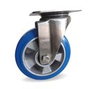 Ver imagem 4 de Rodizio Inox 8x2 Roda Pu Elástico Azul S/ Freio 700 Kg