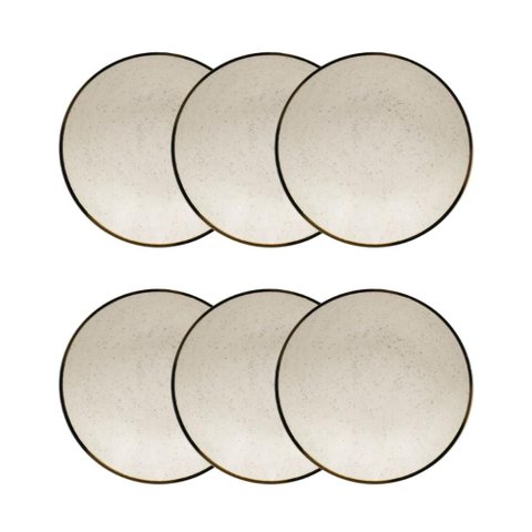 Conjunto 6 Pratos Fundos 20,5cm Brisa Cerâmica Oxford