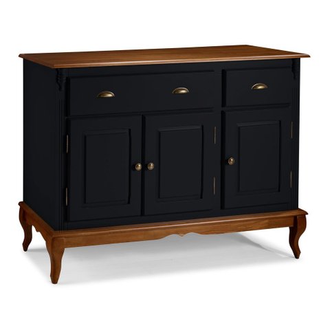 Balcão Buffet 3 Portas 2 Gavetas 60803 Hannover Linz Móveis - Preto/imbuia Glazer