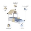 Ver imagem 3 de Cama Solteiro Infantil Montessoriana Casinha Nana Branco/carvalho C06 - Mpozenato