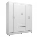 Ver imagem 3 de Quarto de Casal Completo com Guarda-Roupa, Cabeceira, 1 Mesa de Apoio e Cômoda Style Yescasa