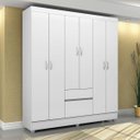 Ver imagem 2 de Quarto de Casal Completo com Guarda-Roupa, Cabeceira, 1 Mesa de Apoio e Cômoda Style Yescasa