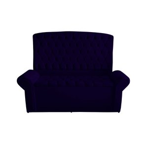 Kit Dubaí Cabeceira de Cama Box Casal e Recamier Baú Solteiro 90 Cm Suede Azul Marinho do Lar Móveis