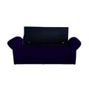 Ver imagem 2 de Kit Dubaí Cabeceira de Cama Box Casal e Recamier Baú Solteiro 90 Cm Suede Azul Marinho do Lar Móveis