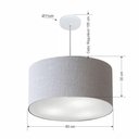 Ver imagem 2 de Lustre Pendente Cilíndrico Md-4080 Cúpula em Tecido 60x30cm Rustico Cinza - Bivolt